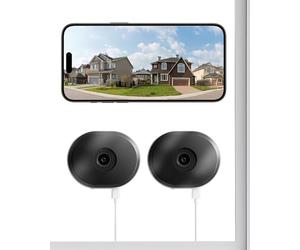 ZOSI Pack de 2 Caméra Surveillance Fenêtre 2K, 3MP Caméra Intérieure Sécurité WiFi 2.4/5GHz, Vision Nocturne en Couleur Détection IA Humaine/Véhicule, Stockage Cloud/Carte Mémoire, C680