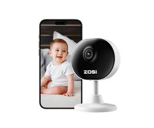 ZOSI Plug-in Caméra Surveillance Intérieure WiFi, Connexion Rapide Via WiFi, Détection de Personne, Audio Bidirectionnel, Vision Nocturne, Stockage sur Carte/Cloud, Fonctionne avec Alexa, C688