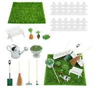 ZOSIGN 13 Pièces Miniature Accessoire Jardin, Mini Décoration de Jardin, Outils de Jardin Miniatures, Accessoires Jardin de Maison de Poupée, Parfait pour Décorer Les Mini Jardins