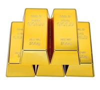 ZOSIGN 5 Pièces Faux Lingots d'Or, Réplique de Briques, Plastique, Presse-Papier Butoir de Porte, pour Chasse au Trésor et Thèmes Pirate (500g)