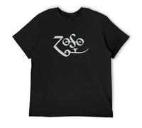Zoso Jimmy Symbol Zeppelin Retro Music T-Shirt Graphic Top Printed Tee Shirt for Mens Black XXL