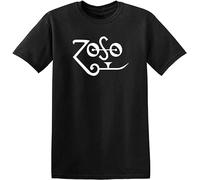 Zoso t Shirts mnner Weiss - Jimmy Page Plant Zeppelin Rock Manches Courtes(Large)