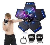 Zosudull Machine de Boxe Musicale Bluetooth Intelligente, Boxeur Musical Mural avec lumière LED, équipement de Boxe Bluetooth pour Enfants/Adultes, Cible de Boxe Murale avec Gants de Boxe