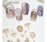 Zosutetoxo 8 feuilles d'autocollants pour ongles chats noirs autocollants design d'ongles chats avec empreintes de pattes étoiles lune poissons dessin animé mignon manucure