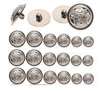 Zosutetoxo Ensemble de 30 boutons : Boutons dorés en tailles 18mm, 21mm, 25mm, Grands boutons vintage pour vestes et uniformes
