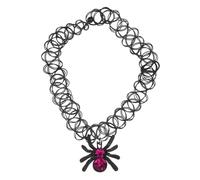 Zosutetoxo Ensemble de choker gothique 3 pièces avec araignée et cristaux rouges