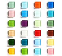 Zosutetoxo Fridge Magnets, 24 pièces aimants réfrigérateur avec carrés en Verre colorés, Ensemble d'aimants pour Tableau Blanc et décoration esthétique