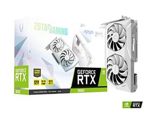 Zotac Gaming GeForce RTX™ 3060 AMP White Edition Carte Graphique de Jeu 12 Go GDDR6 192 Bits 15 Gbps PCIE 4.0 Refroidissement IceStorm 2.0, contrôle Actif du Ventilateur, arrêt du Ventilateur de