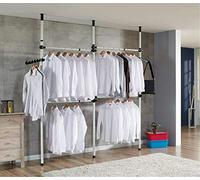 Zoternen Portant à Vêtement Garde-Robe Téléscopique Systèmes de Penderie Porte-Vêtements avec Barres, Largeur et Hauteur Réglables, Portemanteau pour Chambre Vestiaire, 4 Barre