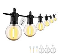 ZOTOYI 120FT Guirlande Lumineuse Exterieure IP65 Imperméable avec 50+3 Ampoules Incassable Étanche Guirlande Guinguette LED Connectable Branché et prêt à l'emploi pour Balcon d'Appartement Maison Fête