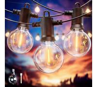 ZOTOYI Guirlande Lumineuse Extérieure, 7.6M Guirlande Guinguette Extérieur étanche avec G40 9 Ampoules + 1 Rechange Guirlande Exterieur pour Café, Parti, Mariage,Pergola,Patio