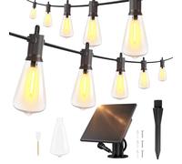 ZOTOYI Guirlande Solaire Extérieure 10+1 Ampoules LED 9 Mètres avec Panneau Solaire et USB 4 Modes IP65 pour Pergola Noël Fêtes Terrasse Balcon