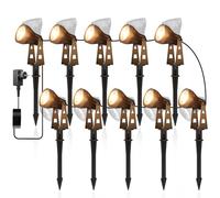 ZOTOYI Spot Exterieur 10 Pièces, 32M Lampes de Jardin avec Etanche IP68 - éclairage jardin Peut être fixé au mur ou Enfouie dans le sol, Blanc Chaud pour Chemins Allées Balcon Terrasse Pelouse