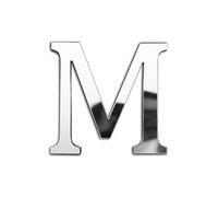ZoTuoART Argenté Lettres Miroir en Acrylique 3D épais de 20 cm - Grande Taille - Autocollants muraux de sécurité - Lettre M