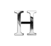 ZoTuoART Argenté Lettres miroir en acrylique 3D épais de 20 cm - Grande taille - Autocollants muraux de sécurité - Lettre H