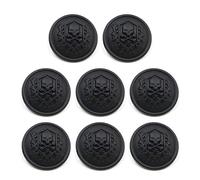 ZoTuoART Bouton en métal gravé Motif crâne et os croisés, Bouton Ronde pour Couture DIY, Bouton de Remplacement Fait Main pour Manteau, Costume et Coupe-Vent, Noir 25mm/1''-8Pcs
