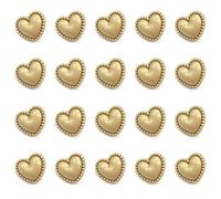 ZoTuoART Boutons en métal chic haute couture - Bouton doré en forme de cœur - Accessoires de vêtements faits à la main - Boutons de couture simples style vintage 12,5 mm 20 pièces