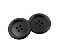 ZoTuoART Boutons en résine noire, boutons de couture ronds à quatre trous, boutons de remplacement pour costumes et pantalons, accessoires d'artisanat pour vêtements d'art