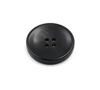 ZoTuoART Boutons ronds à 4 trous en résine mate double face pour manteau en laine et pantalon coupe-vent - Noir, 34 mm, 10 pièces