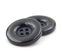 ZoTuoART Boutons Ronds en résine à 4 Trous, pour remplacer Les Boutons de Vestes, Costumes, Chemises, Jeans, Pantalons et Accessoires de Couture DIY, 15mm/0.6''-30Pcs, Noir