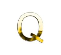 ZoTuoART Doré Lettres miroir en acrylique 3D épais de 20 cm - Grande taille - Autocollants muraux de sécurité - Lettre Q