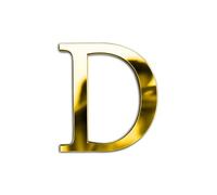 ZoTuoART Doré Lettres miroir en acrylique 3D épais de 20 cm - Grande taille - Autocollants muraux de sécurité - Lettre D