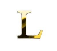 ZoTuoART Doré Lettres miroir en acrylique 3D épais de 20 cm - Grande taille - Autocollants muraux de sécurité - Lettre L