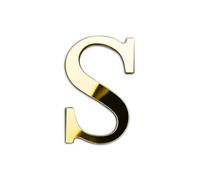 ZoTuoART Doré Lettres Miroir en Acrylique 3D épais de 20 cm - Grande Taille - Autocollants muraux de sécurité - Lettre S