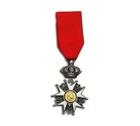 ZoTuoART Empereur Napoléon de France Légion d'honneur - HONNEUR ET PATRIE - Médaille de régiment chevalier senior - Broche unique fantaisie bijoux gris