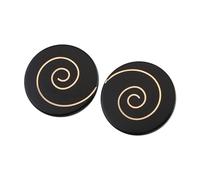 ZoTuoART Golden Line Lot de 12 boutons noirs simples et plats ronds en métal à motif géométrique pour couture et loisirs créatifs