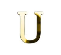 ZoTuoART Lettres miroir en acrylique 3D épais de 20 cm - Grande taille - Autocollants muraux de sécurité - Lettre U