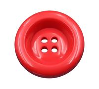 ZoTuoART Lot de 10 boutons ronds multicolores en résine - 4 trous épais de rechange - Boutons de couleur bonbon, décoration faite à la main - Accessoires de vêtements - Rouge - 25 mm