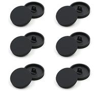 ZoTuoART Lot de 12 Boutons Ronds Simples en métal - Boutons de Rechange Plats pour Manteaux, Costumes, Pantalons - Accessoires de vêtements Faits à la Main - Boutons de Couture - Noir, 20mm (0.78'')