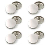ZoTuoART Lot de 12 boutons ronds simples en métal - Boutons de rechange plats pour manteaux, costumes, pantalons - Accessoires de vêtements faits à la main - Boutons de couture - Argent, 10mm (0.39'')