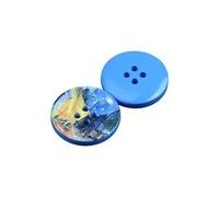 ZoTuoART Lot de 18 boutons ronds en résine pour peinture à l'huile - Van Gogh Monet impressionniste - Boutons à coudre - Boutons de rechange pour travaux manuels - Le café de nuit - 22 mm