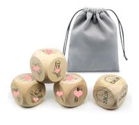 ZoTuoART Lot de 4 dés en bois pour couple adulte, pour le yoga, le sport, le défi aléatoire, jeu de rôle de décision, dés amusants