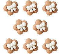 ZoTuoART Lot de 8 boutons en résine café de 20 mm - Motif animal de dessin animé mignon pour enfants - Accessoires de vêtements faits à la main - Boutons à coudre pour enfants - Fleur (café)