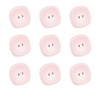 ZoTuoART Lot de 9 boutons carrés en résine à 2 trous - Boutons de rechange colorés pour vêtements haut de gamme - Boutons à coudre faits à la main - Accessoires de vêtements - Rose 30 mm