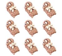 ZoTuoART Lot de 9 boutons décoratifs en forme de princesse de dessin animé - 20 mm - Pour chemise et pull - Accessoires de vêtements faits à la main - Boutons à coudre - Motif mouton (café)