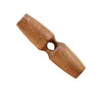 ZoTuoART NBDM168 Lot de 30 boutons à bascule en bois naturel à trou unique en forme d'olive pour loisirs créatifs, accessoires de vêtements, marron clair, 40 mm