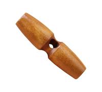 ZoTuoART NBDM168 Lot de 50 boutons à bascule en bois naturel à trou unique en forme d'olive pour loisirs créatifs, accessoires de vêtements, marron, taille M, 30 mm