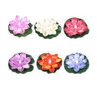 ZOUBAOQ Lot de 6 lampes flottantes de piscine, lumière de lotus flottante pour étang, lampe de jardin LED étanche, lotus artificiel, nénuphar activé à piles pour décoration de bassin de jardin