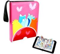 Zouboto Album de collection pour cartes Pokémon, 50 pages et 400 pochettes pour cartes à collectionner, classeur de cartes, classeur, en cuir PU, étanche, fermeture éclair, pour cartes à