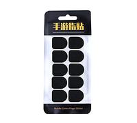 ZOUD Lot de 10 autocollants pour doigts de jeu mobile, style bulle noire, matériau en fibre de carbone, résistant à la transpiration et respirant, pour surface en verre, accessoire de jeu, autocollant