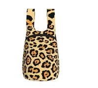 Zouey Sac à dos pliable en polyester, portable, idéal pour les voyages et le shopping, avec fermetures éclair et un magnifique imprimé léopard.