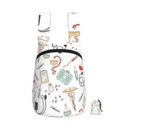 Zouey Sac à dos pliable en polyester, portable, pour les voyages et le shopping, avec fermetures éclair, idéal pour les infirmières, les médecins et les pharmaciens.