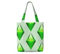 Zouey Sac fourre-tout en toile pour femme, sac à bandoulière, sac fourre-tout, sac d'épicerie réutilisable, Les Sims Plumbob