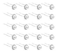 ZOUIQSS 20 Pack (Blanc) Perle Cristal Épingles À Cheveux Fleur Strass Pinces À Cheveux pour Mariée Mariage Femmes Accessoires De Bijoux De Cheveux, avec Récipient Transparent