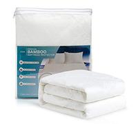 ZOUK Protège-matelas en bambou pour lit double - Housse imperméable (135 x 190 + 35 cm) | Respirant, silencieux et doux | Protège-matelas imperméable et hypoallergénique
