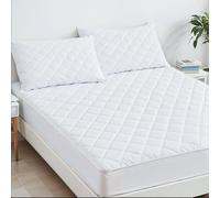 ZOUK Protège-matelas matelassé (blanc, double (137 x 190 + 30 cm)